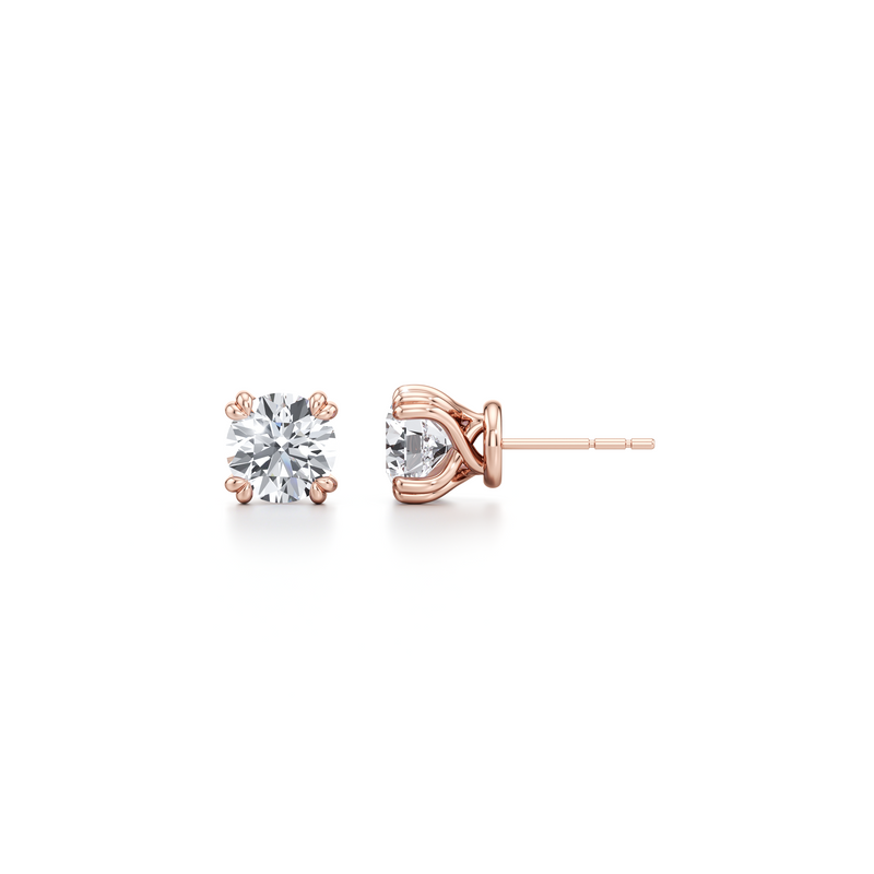 Elle Round Brilliant Lab Diamond Studs image 8