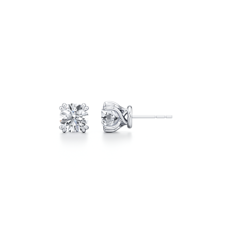Elle Round Brilliant Lab Diamond Studs image 2