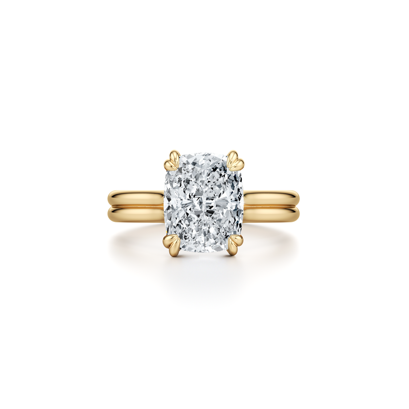 Elle Elongated Cushion Cut Solitaire Lab Diamond Engagement Ring image 1