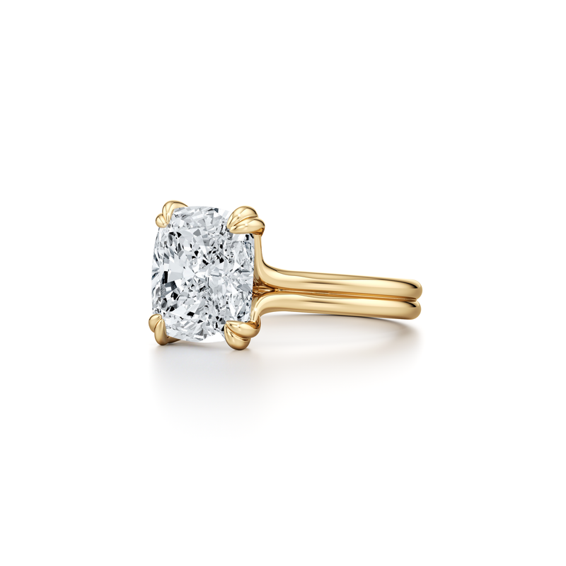 Elle Elongated Cushion Cut Solitaire Lab Diamond Engagement Ring image 2