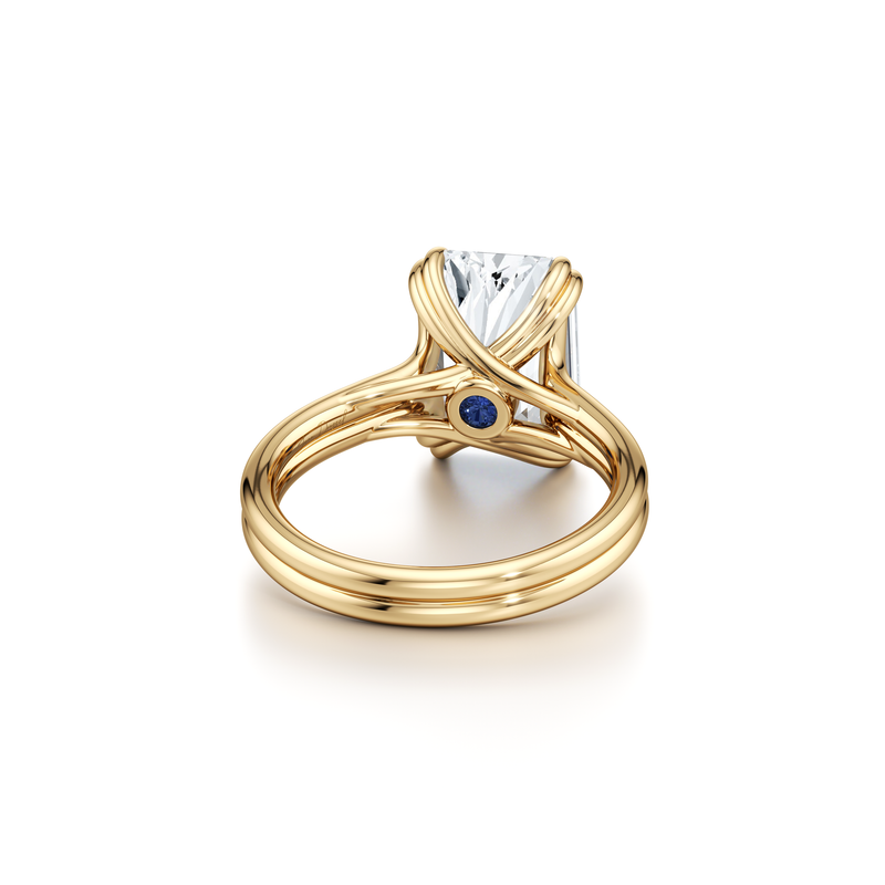 Elle Elongated Cushion Cut Solitaire Lab Diamond Engagement Ring image 3