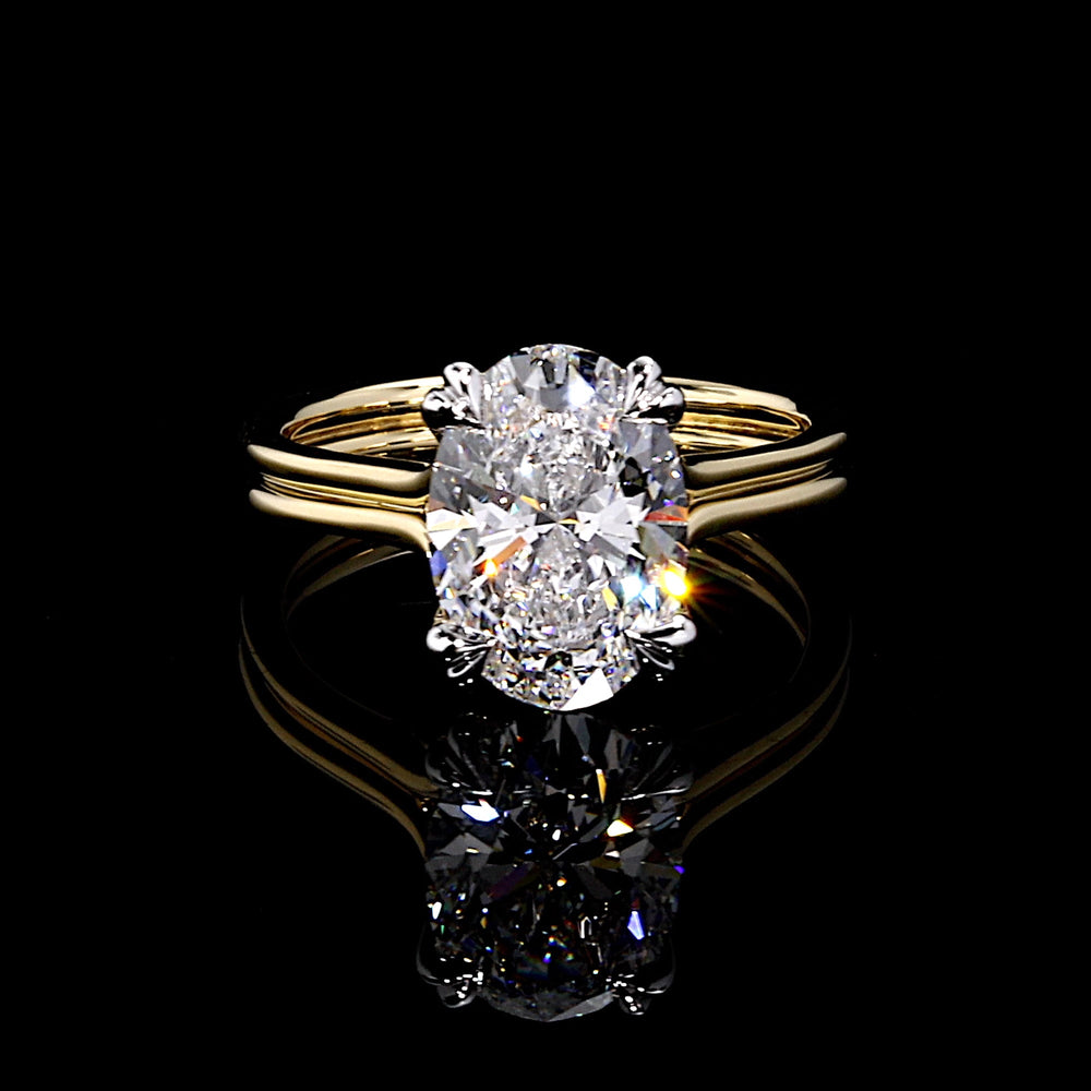Elle Oval Cut Solitaire Lab Diamond Engagement Ring image 1