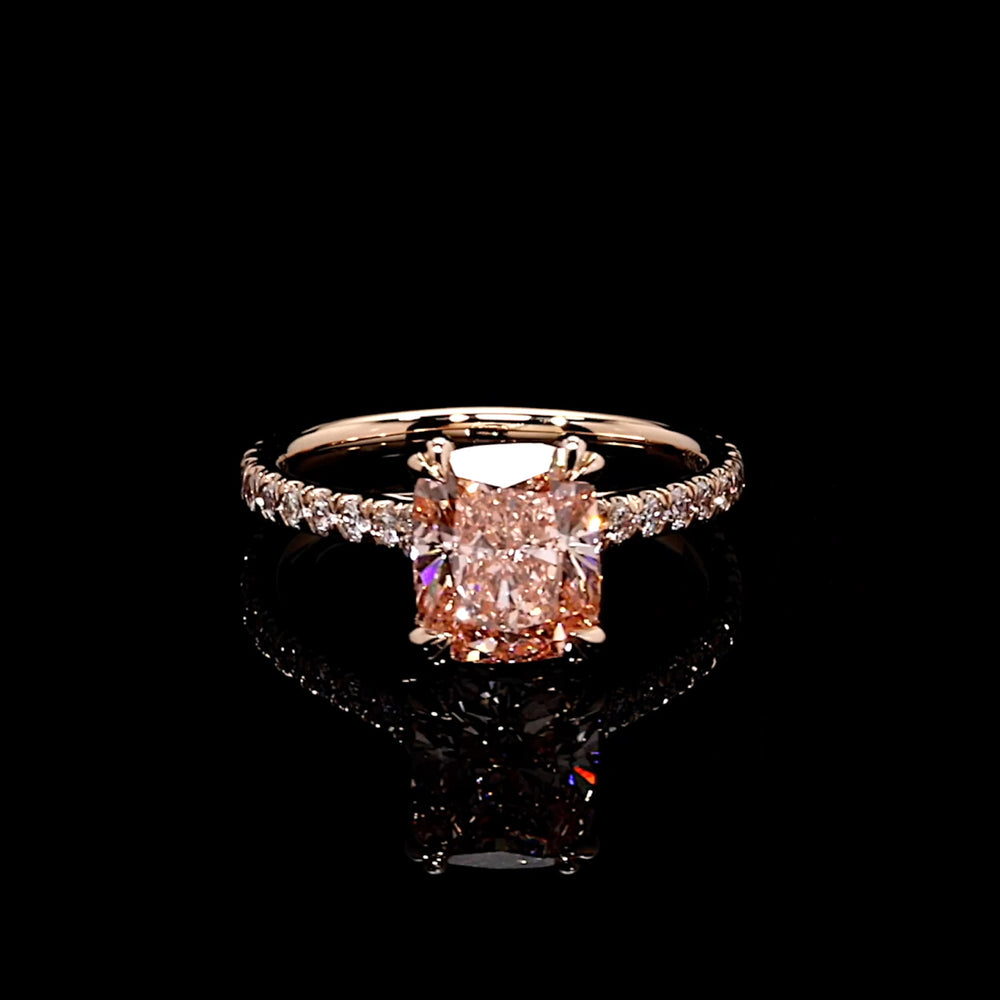 Elle Cushion Solitaire Lab Diamond Engagement Ring image 1