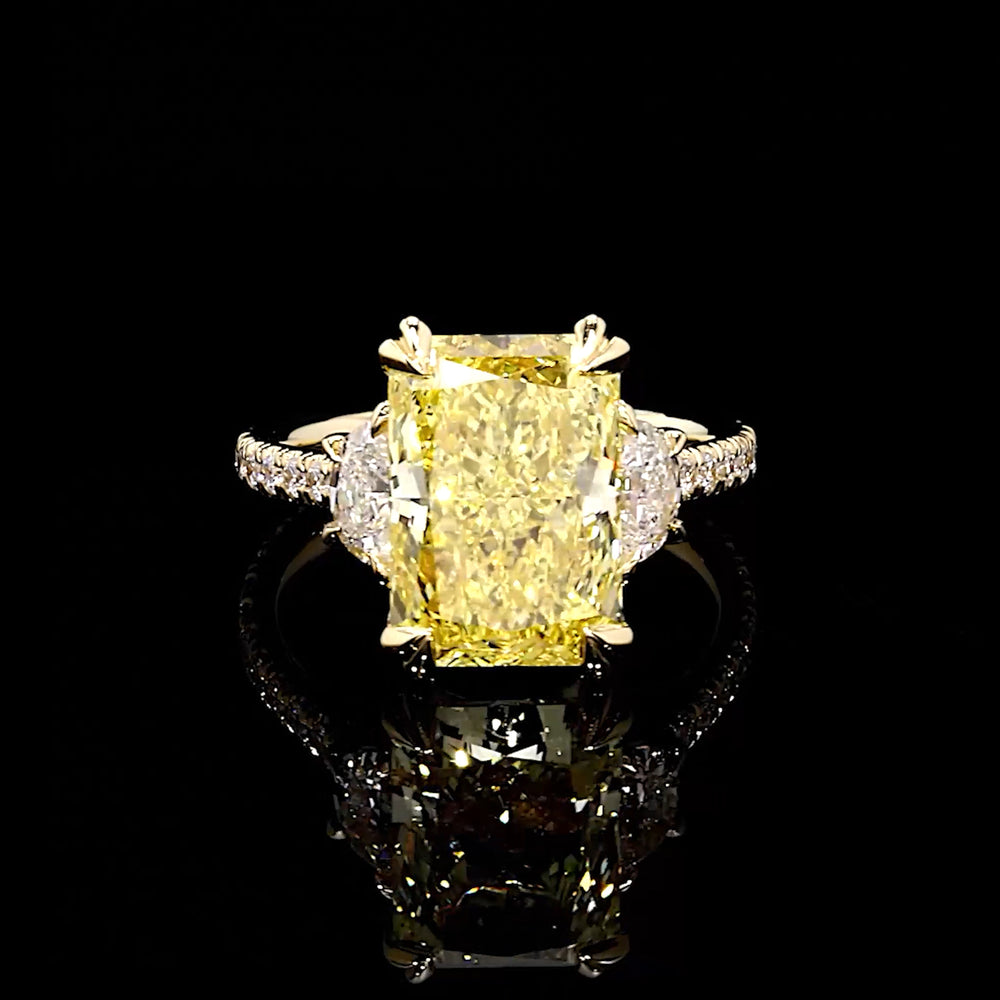 Elle Radiant Solitaire Lab Diamond Engagement Ring image 1