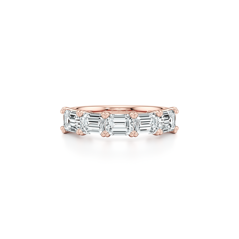 Elle 5-Stone East-West Emerald Lab Diamond Band image 6