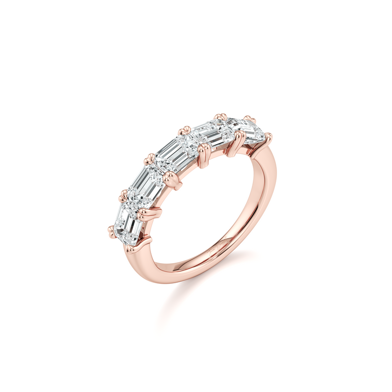 Elle 5-Stone East-West Emerald Lab Diamond Band image 5