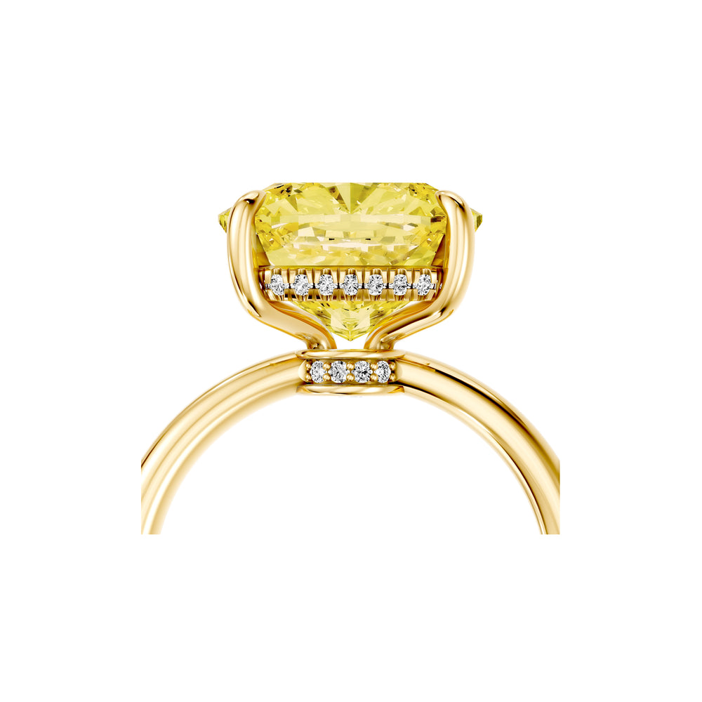 Audrey Cushion Cut Yellow Lab Diamond Solitaire Engagement Ring image 5