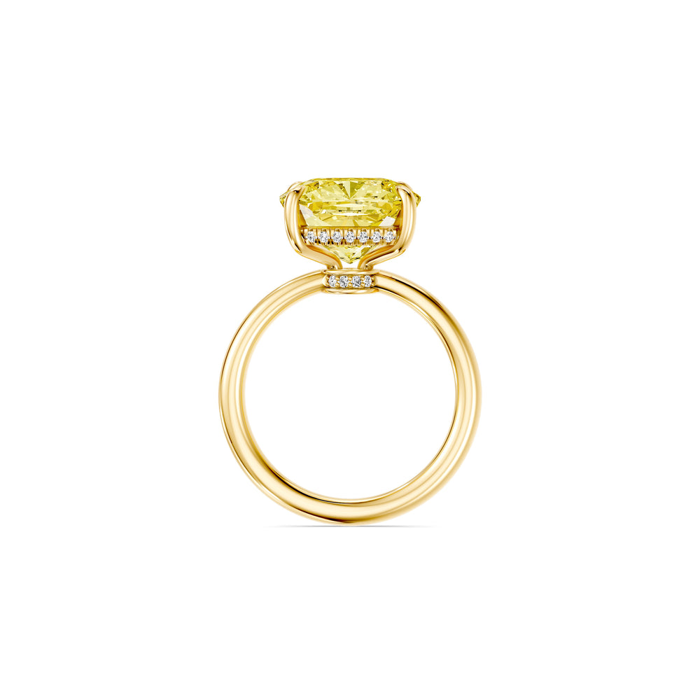 Audrey Cushion Cut Yellow Lab Diamond Solitaire Engagement Ring image 4