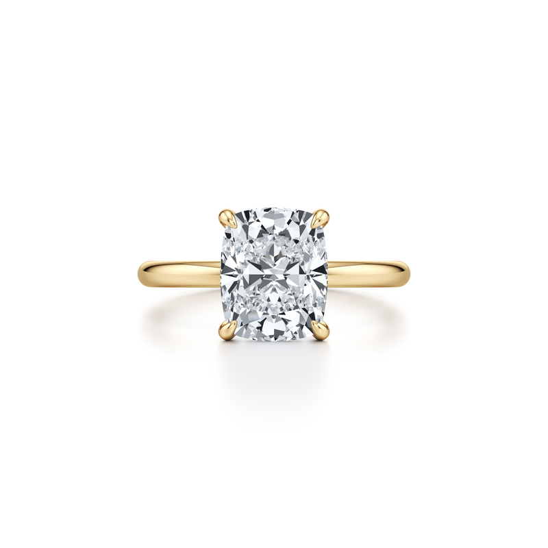 Audrey Antique Cushion Shape Solitaire Lab Diamond Engagement Ring image 1