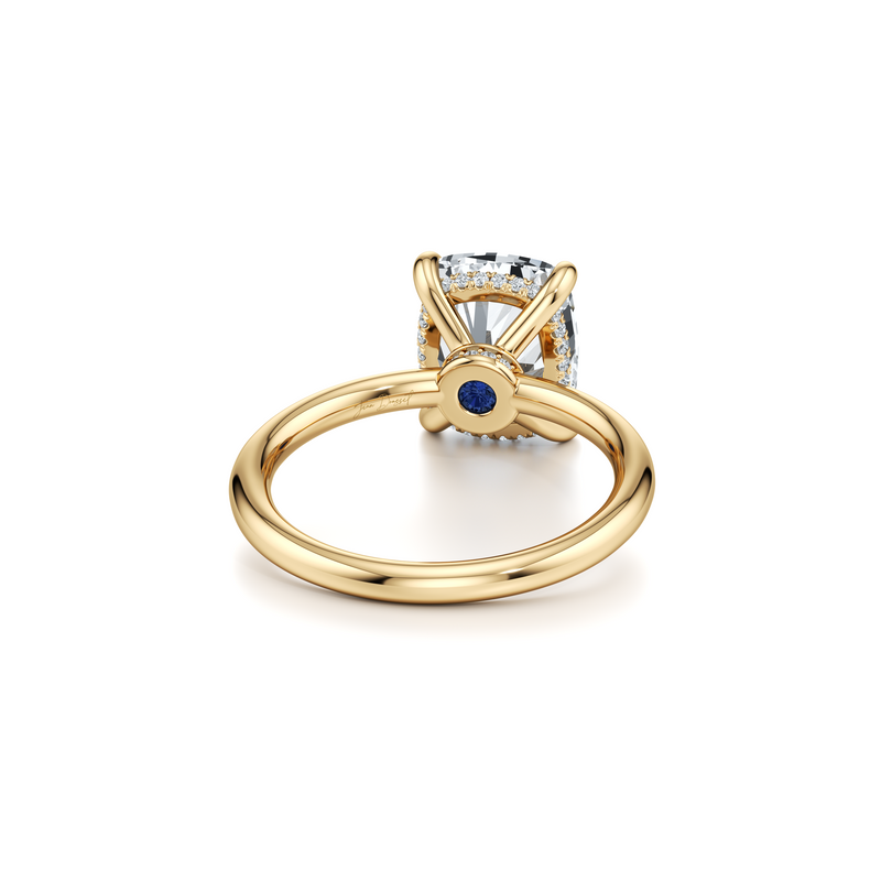 Audrey Antique Cushion Shape Solitaire Lab Diamond Engagement Ring image 3