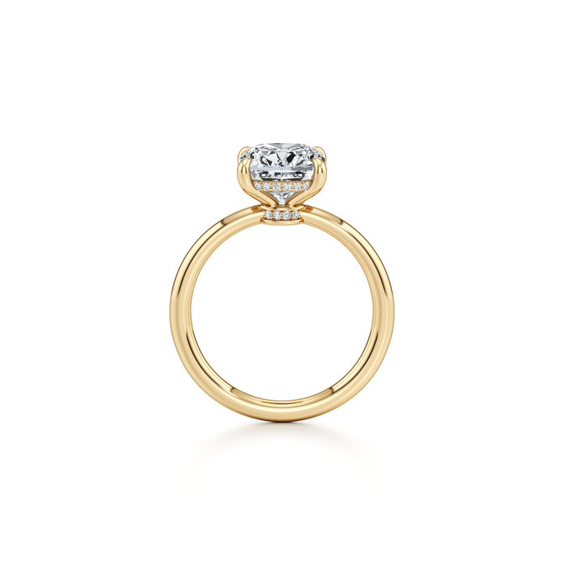 Audrey Antique Cushion Shape Solitaire Lab Diamond Engagement Ring image 4