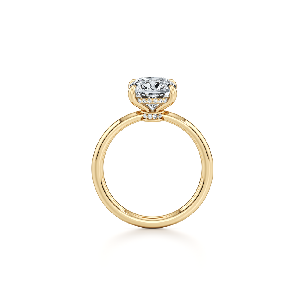 Audrey Antique Cushion Cut Solitaire Lab Diamond Engagement Ring image 4