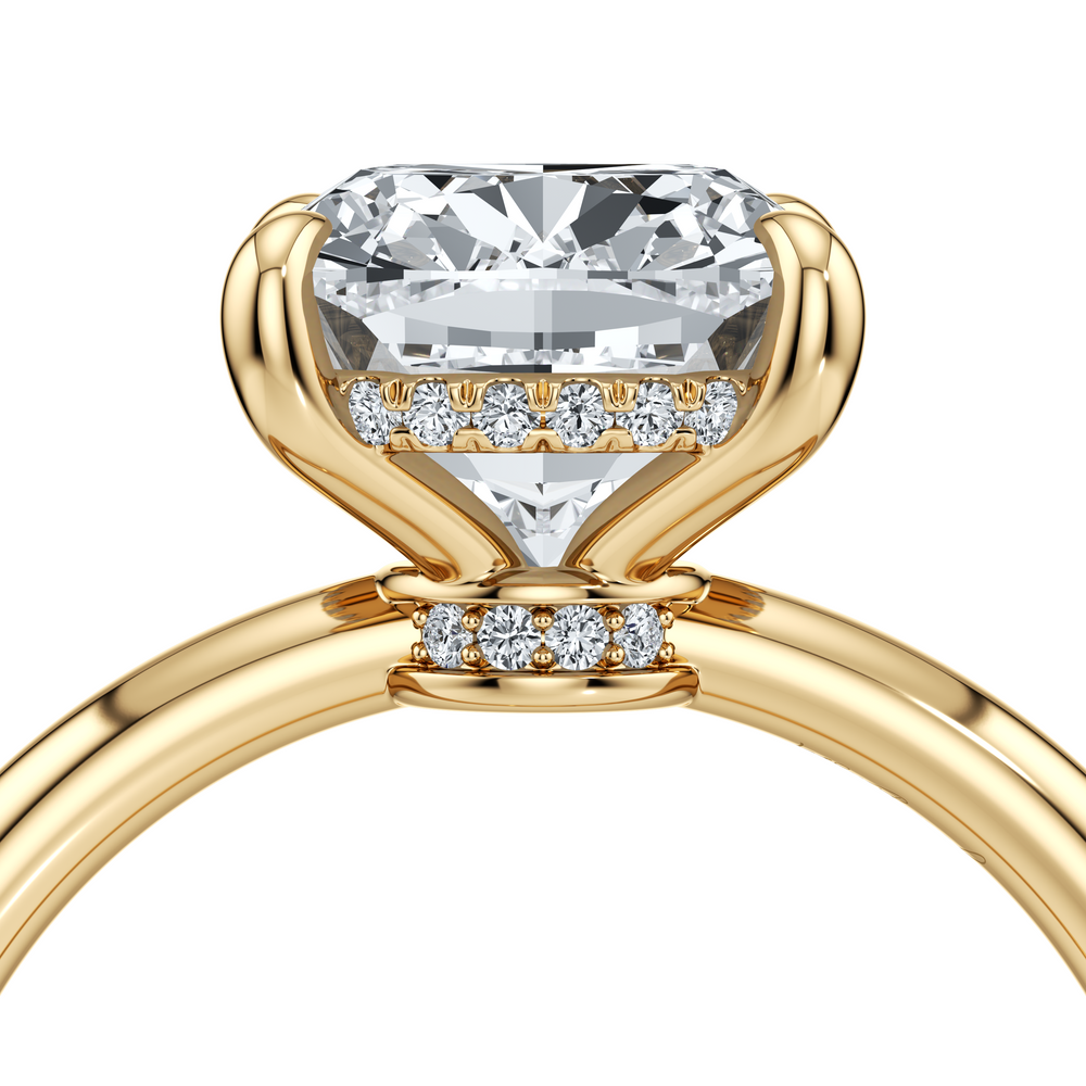 Audrey Antique Cushion Shape Solitaire Lab Diamond Engagement Ring image 5
