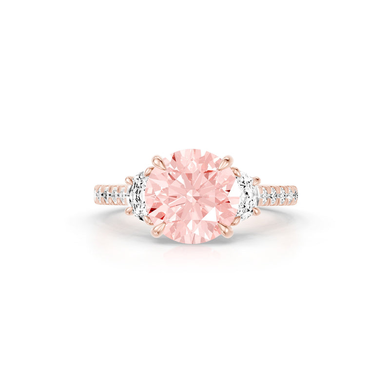 Chelsea Round Cut Solitaire Lab Pink Diamond Engagement Ring image 1