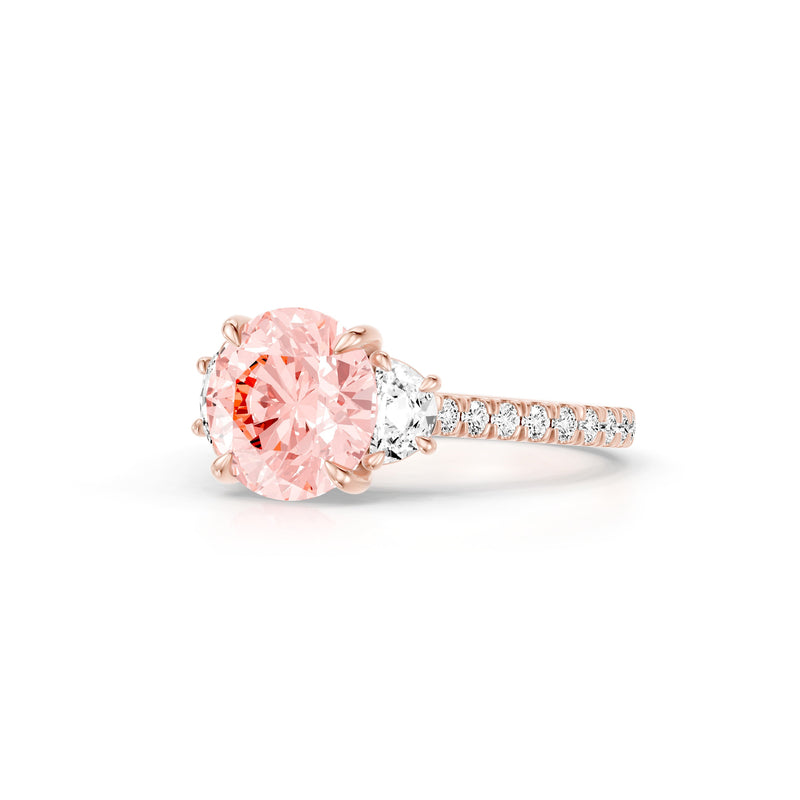Chelsea Round Cut Solitaire Lab Pink Diamond Engagement Ring image 2