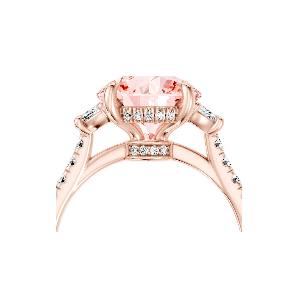 Chelsea Round Cut Solitaire Lab Pink Diamond Engagement Ring image 5