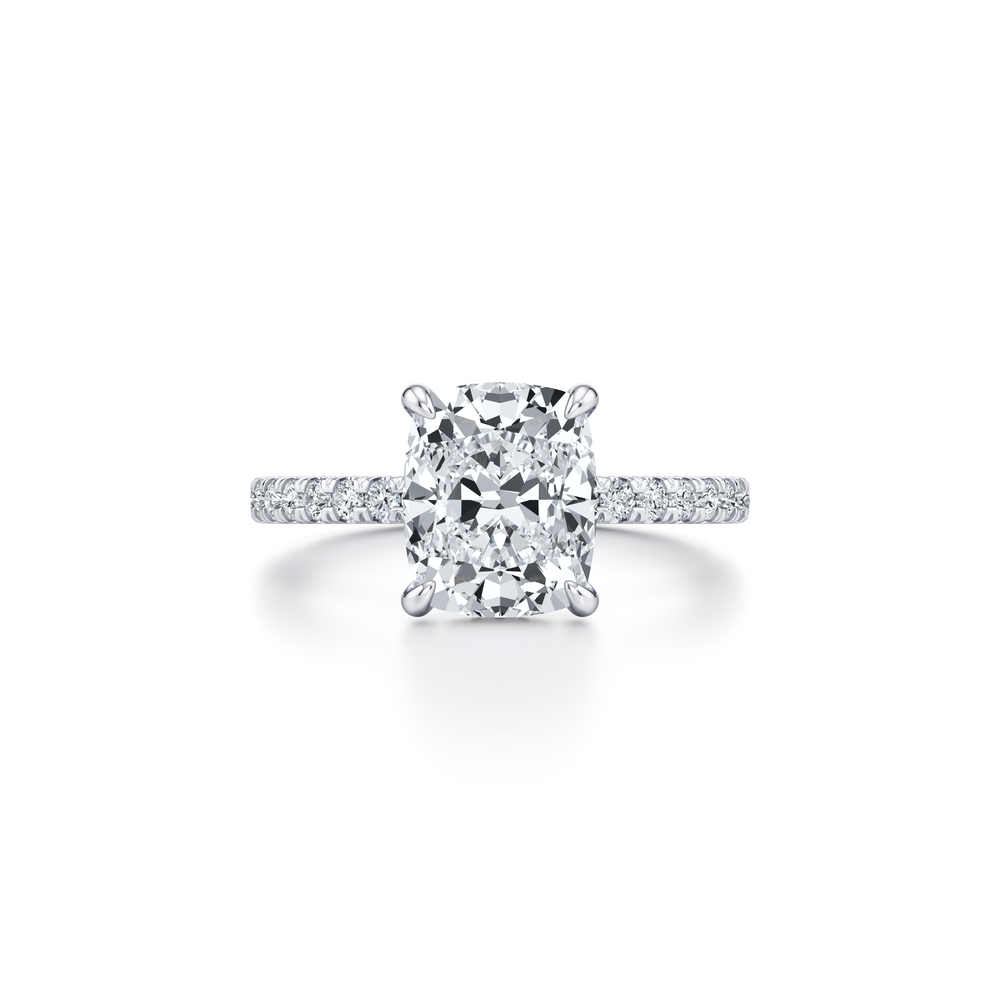 Audrey Antique Cushion Solitaire Lab Diamond Engagement Ring image 1