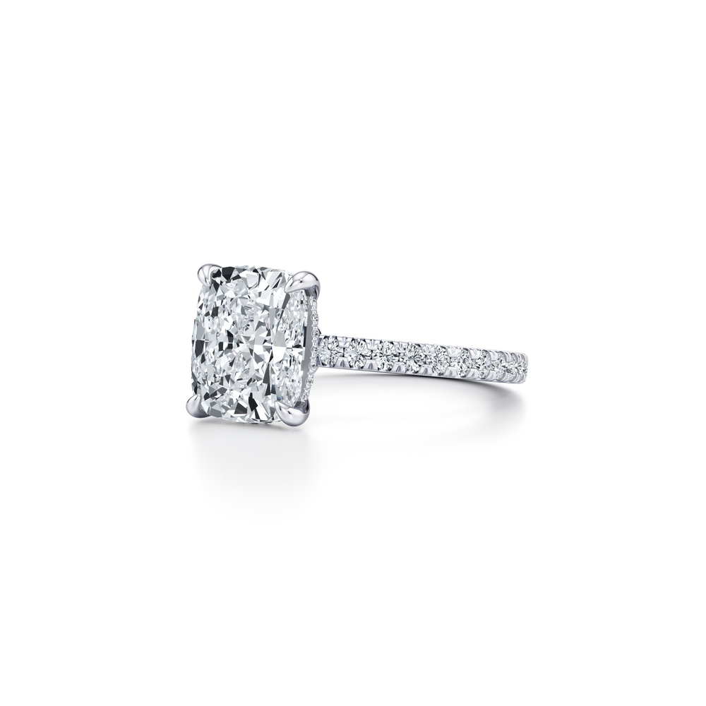 Audrey Antique Cushion Solitaire Lab Diamond Engagement Ring image 2