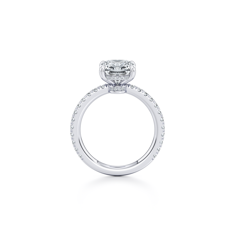 Audrey Antique Cushion Solitaire Lab Diamond Engagement Ring image 4