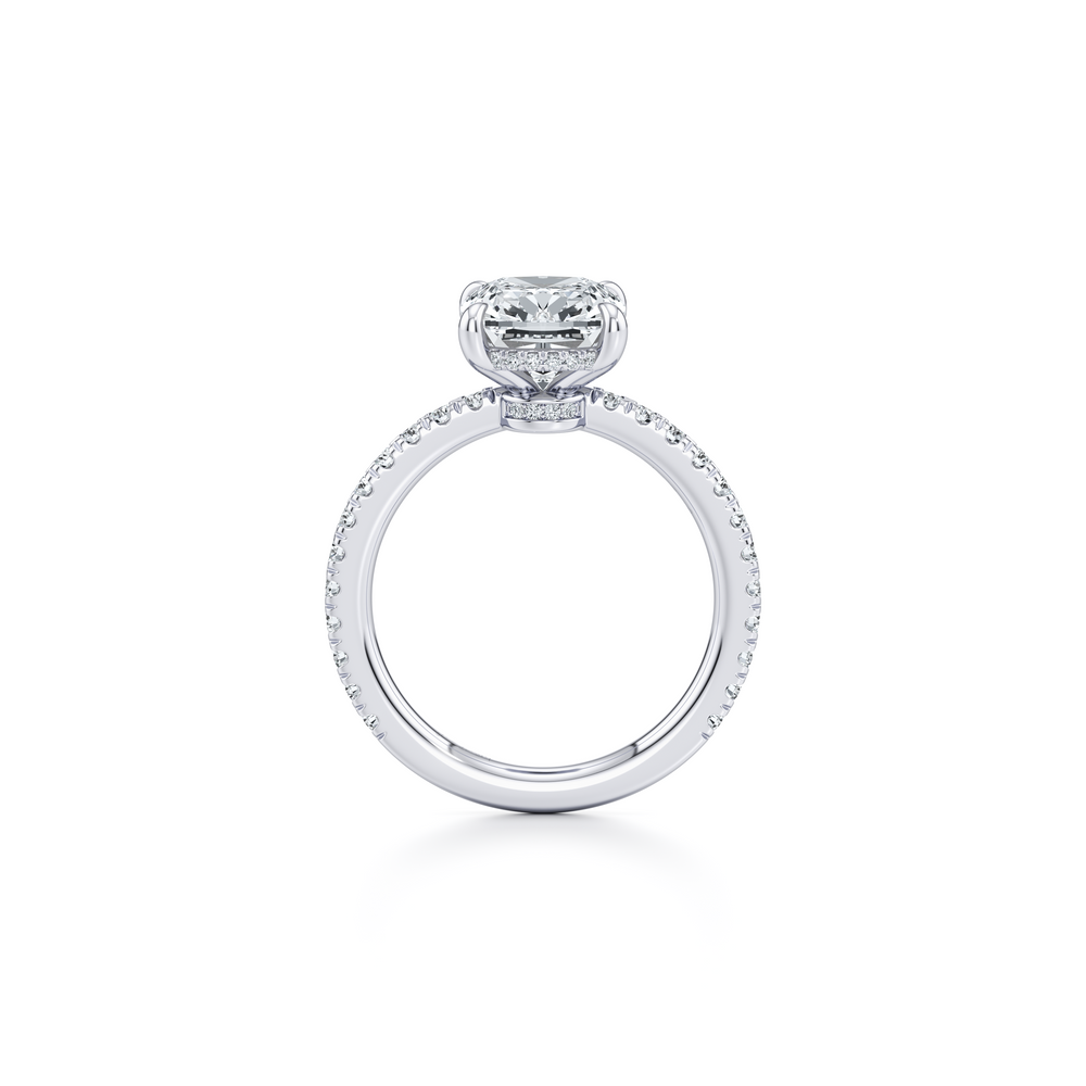 Audrey Antique Cushion Solitaire Lab Diamond Engagement Ring image 4