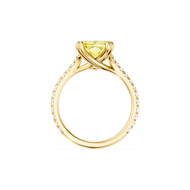 Elle Elongated Cushion Solitaire Lab Yellow Diamond Engagement Ring image 4