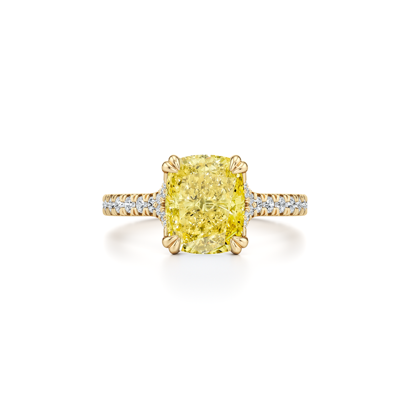 Elle Elongated Cushion Cut Solitaire Yellow Diamond Engagement Ring image 1