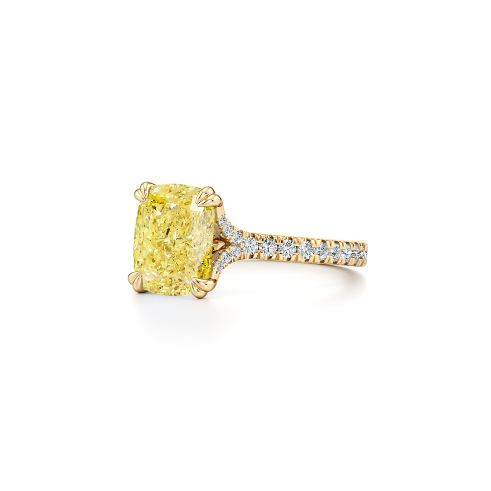 Elle Elongated Cushion Cut Solitaire Yellow Diamond Engagement Ring image 2