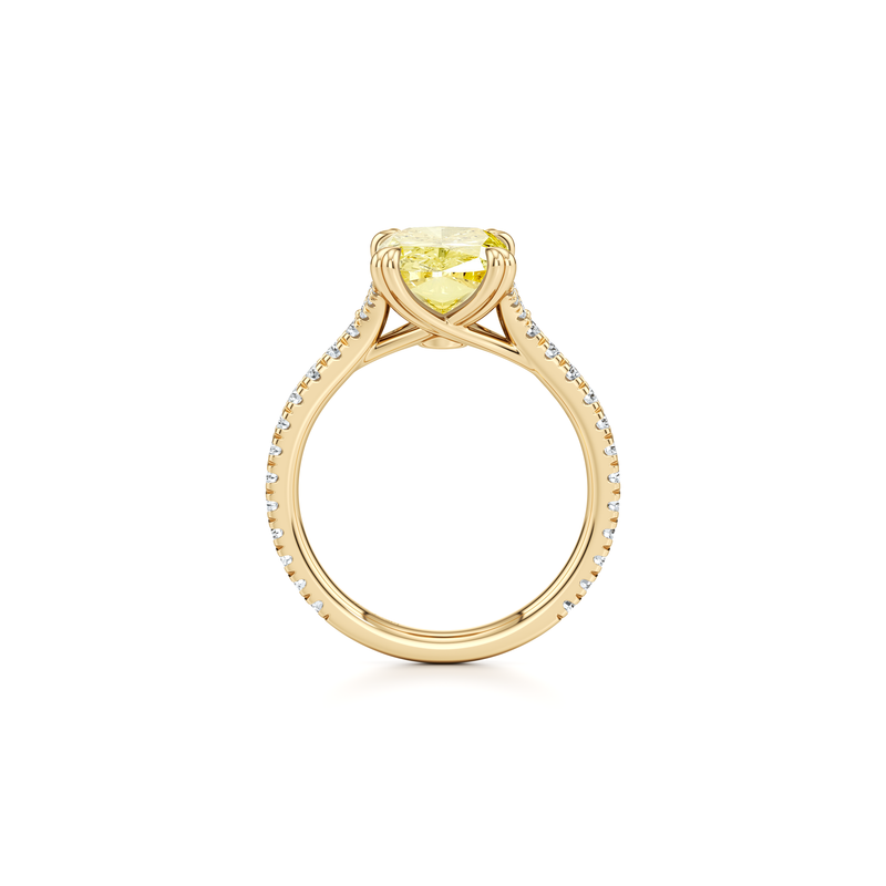 Elle Elongated Cushion Cut Solitaire Yellow Diamond Engagement Ring image 4