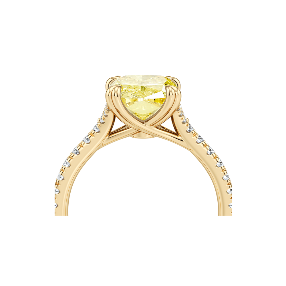 Elle Elongated Cushion Cut Solitaire Yellow Diamond Engagement Ring image 5