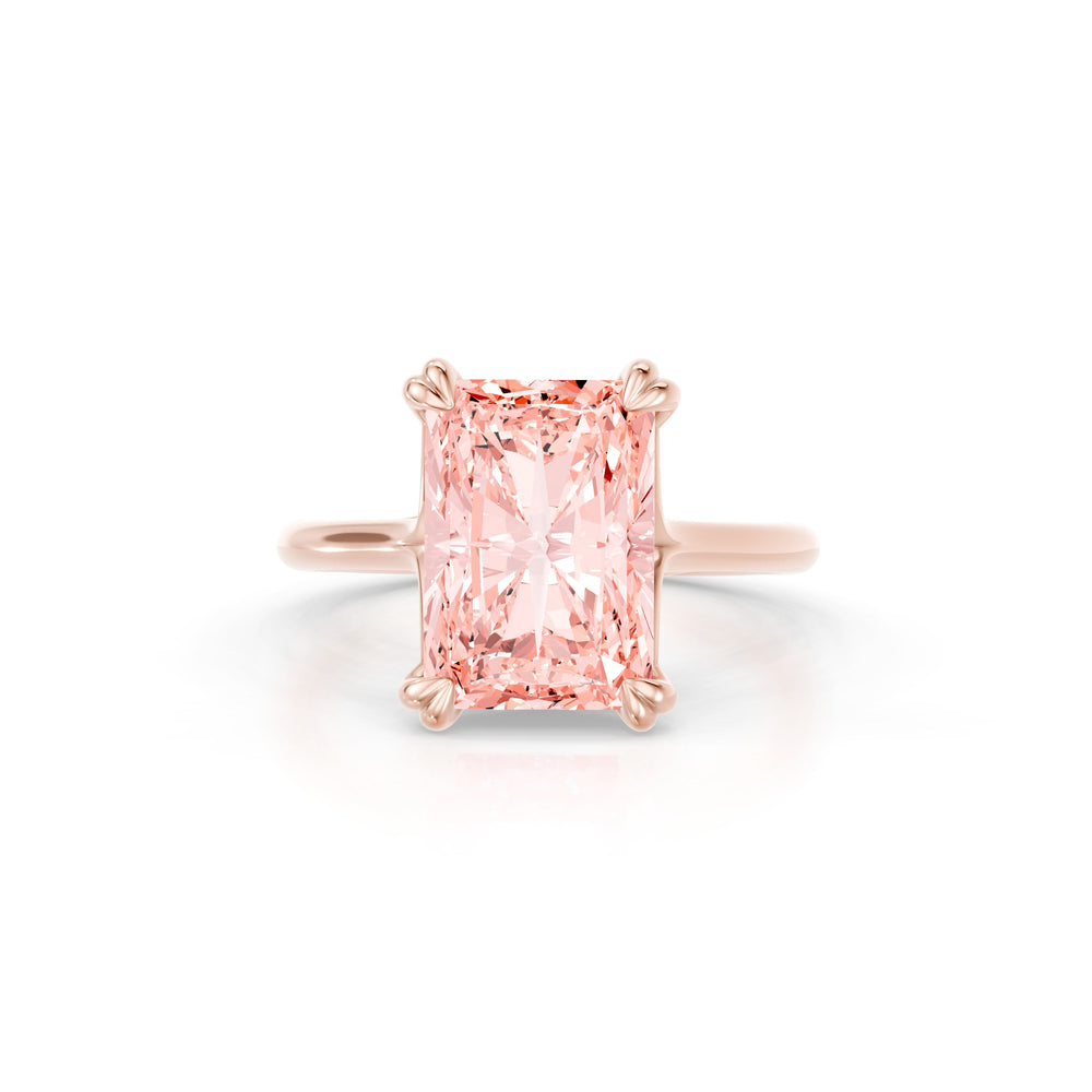 Elle Radiant Cut Pink Lab Diamond Solitaire Engagement Ring image 1