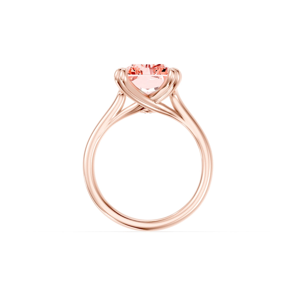 Elle Radiant Cut Pink Lab Diamond Solitaire Engagement Ring image 4