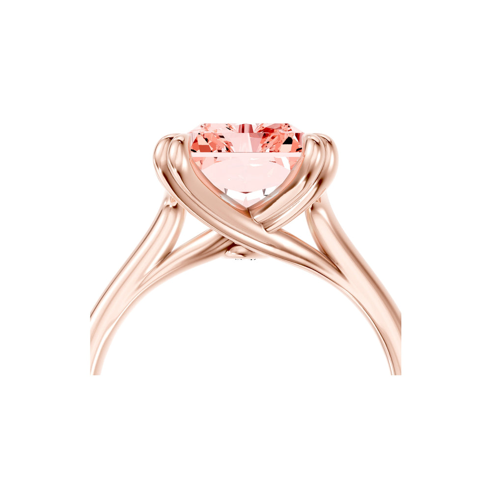 Elle Radiant Cut Pink Lab Diamond Solitaire Engagement Ring image 5