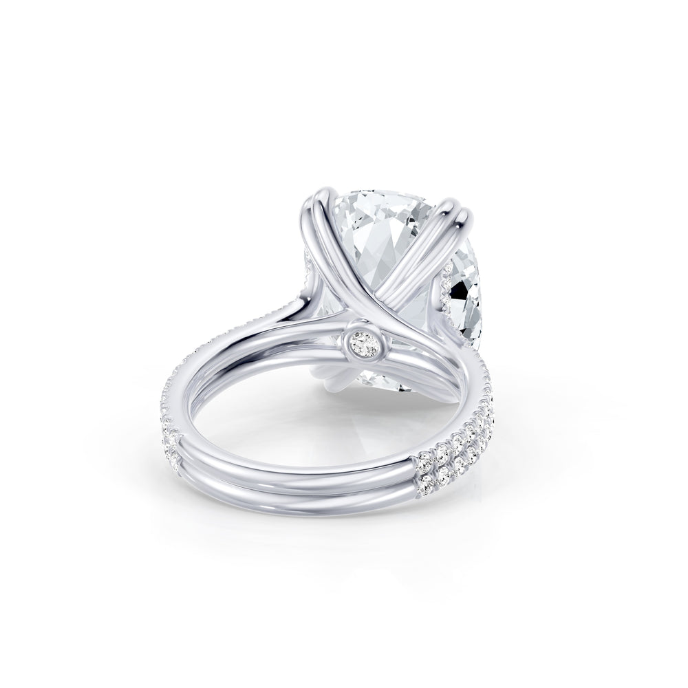 High jewelry | Elle Antique Cushion Cut Solitaire Lab Diamond Engagement Ring image 3