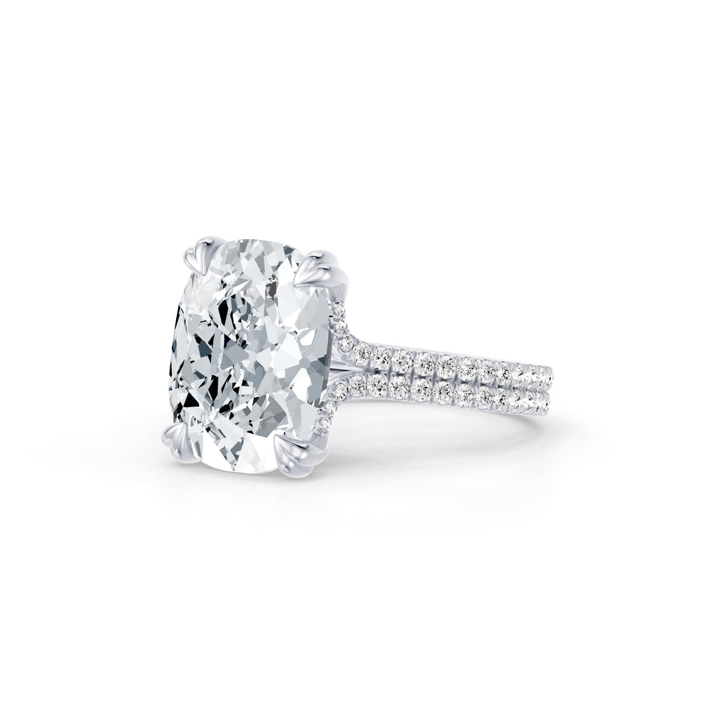 High jewelry | Elle Antique Cushion Cut Solitaire Lab Diamond Engagement Ring image 2