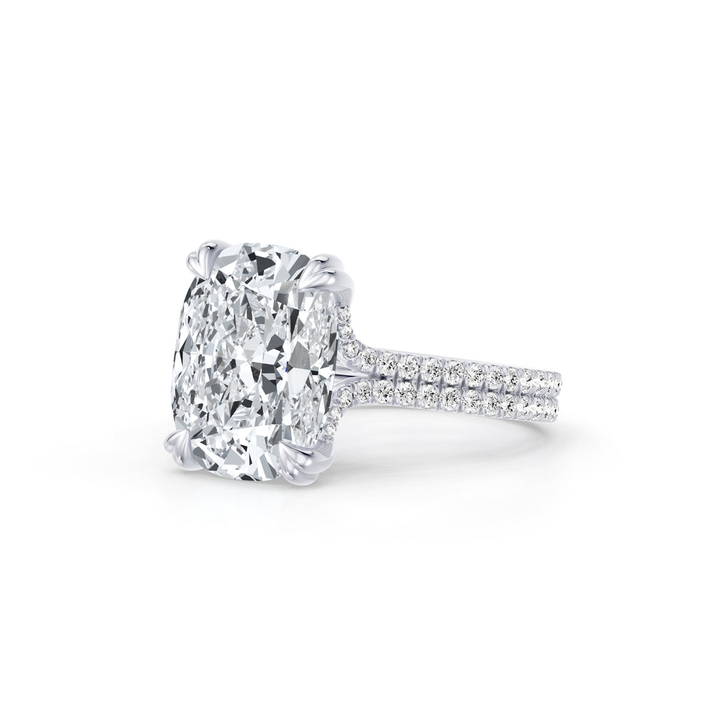 High Jewelry | Elle Antique Cushion Cut Lab Diamond Solitaire Engagement Ring image 2
