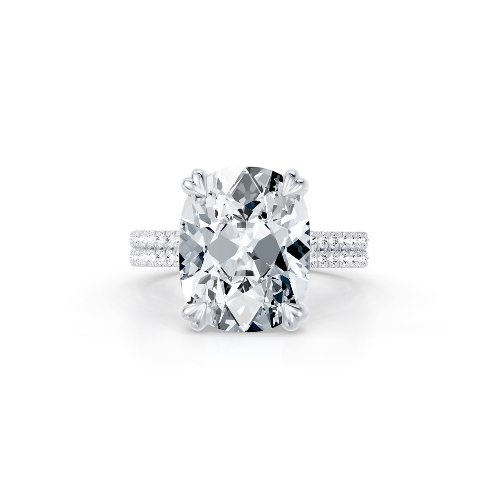 High jewelry | Elle Antique Cushion Cut Solitaire Lab Diamond Engagement Ring image 1