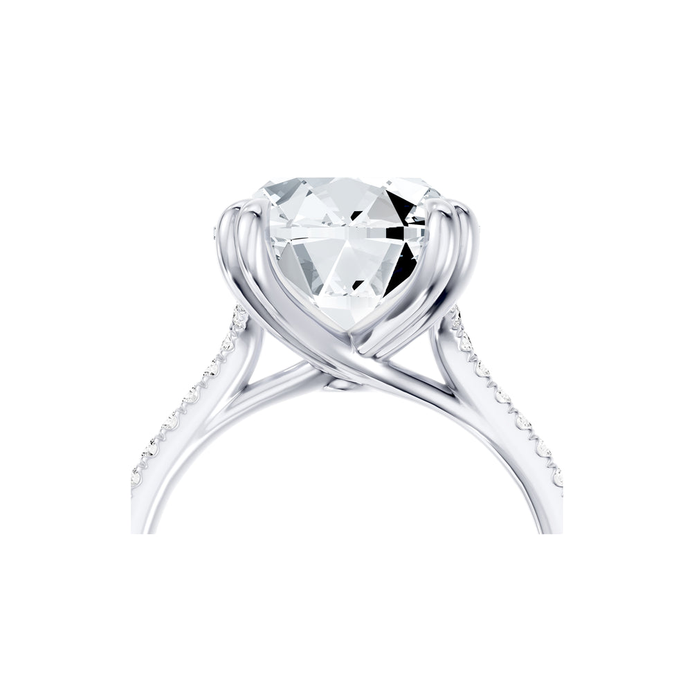 High jewelry | Elle Antique Cushion Cut Solitaire Lab Diamond Engagement Ring image 5