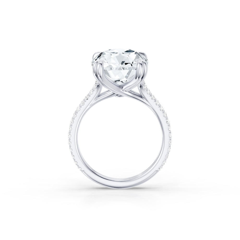 High jewelry | Elle Antique Cushion Cut Solitaire Lab Diamond Engagement Ring image 4