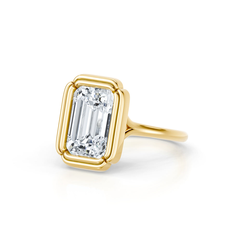 High Jewelry | Dorée Emerald Cut Lab Diamond Solitaire Engagement Ring image 2