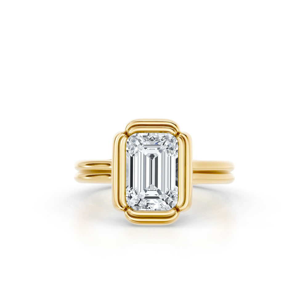 Dorée Emerald Cut Solitaire Lab Diamond Engagement Ring image 1
