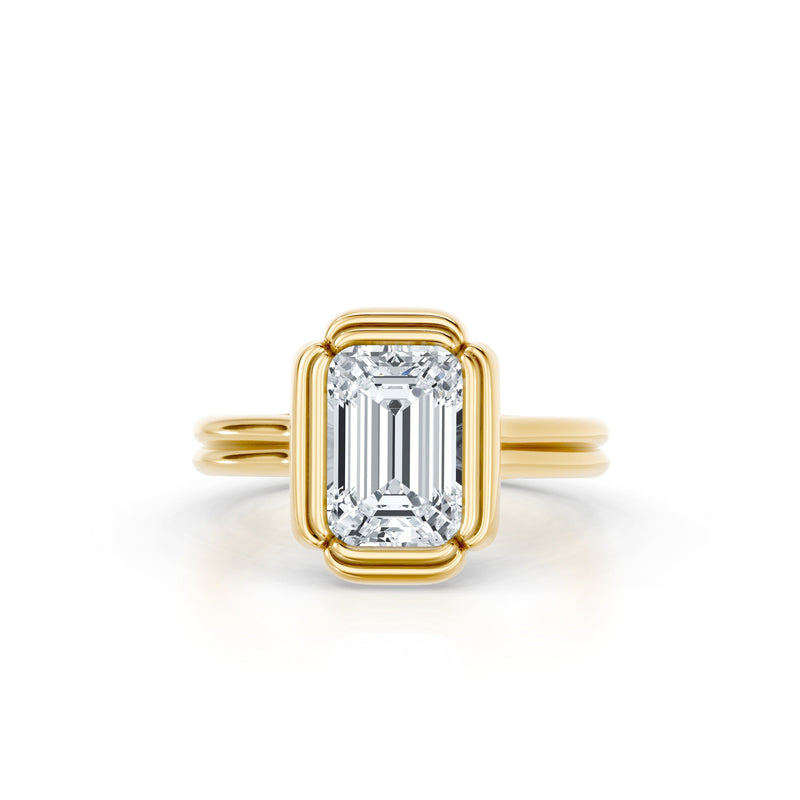 Dorée Emerald Cut Solitaire Lab Diamond Engagement Ring image 1