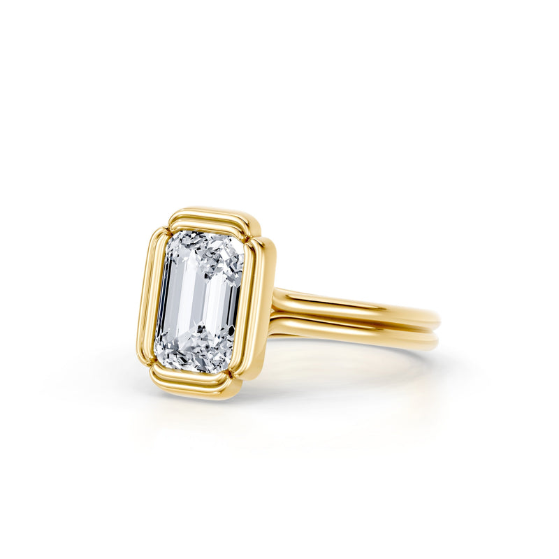 Dorée Emerald Cut Solitaire Lab Diamond Engagement Ring image 2