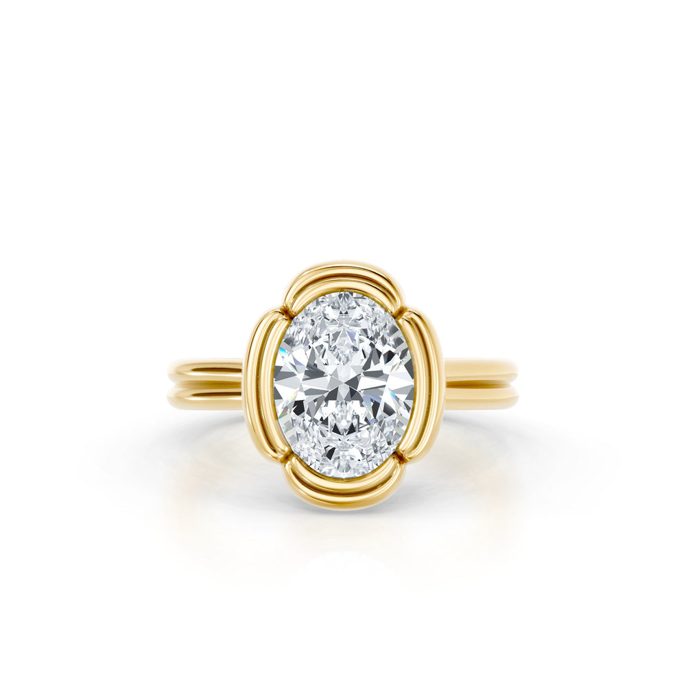 Dorée Oval Cut Solitaire Lab Diamond Engagement Ring image 1