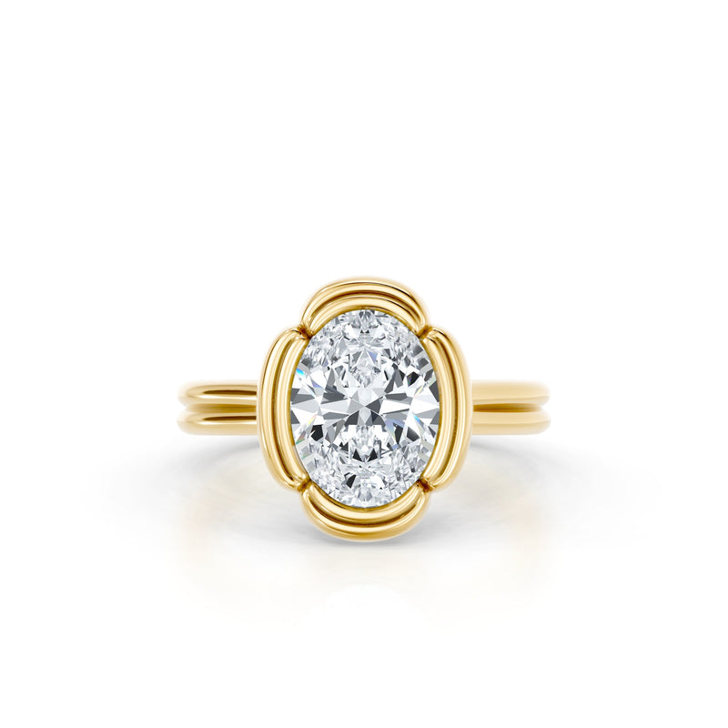 Dorée Oval Cut Solitaire Lab Diamond Engagement Ring image 1