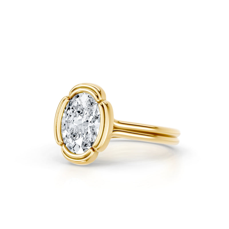 Dorée Oval Cut Solitaire Lab Diamond Engagement Ring image 2
