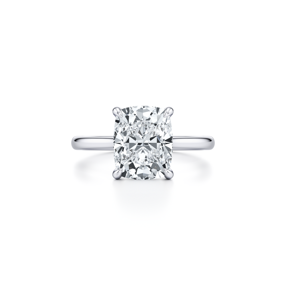 Chelsea Antique Cushion Solitaire Lab Diamond Engagement Ring image 1