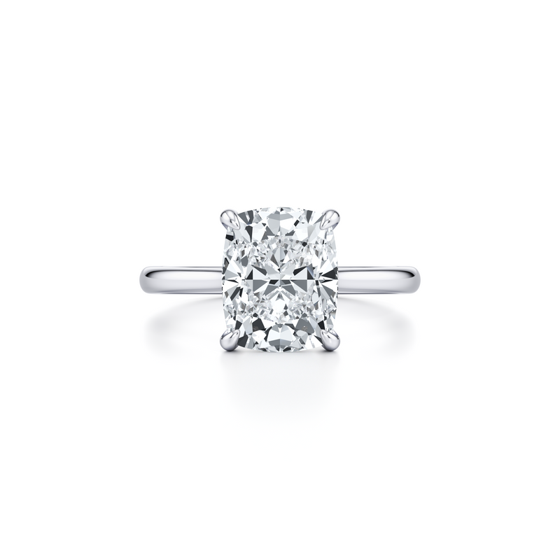 Chelsea Antique Cushion Solitaire Lab Diamond Engagement Ring image 1