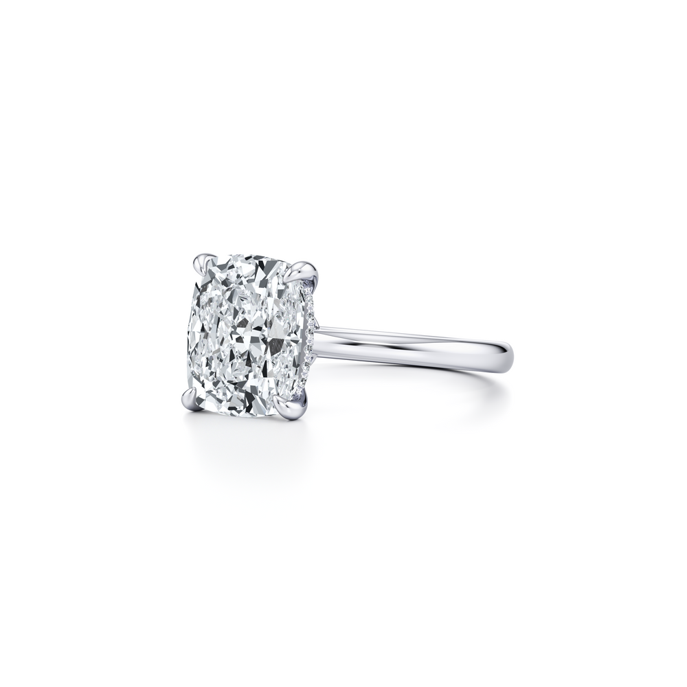 Chelsea Antique Cushion Solitaire Lab Diamond Engagement Ring image 2