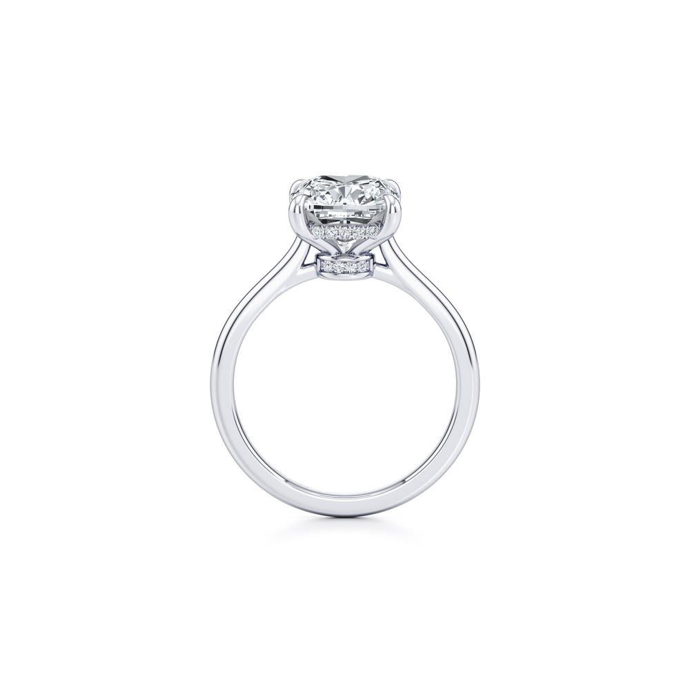 Chelsea Antique Cushion Solitaire Lab Diamond Engagement Ring image 4