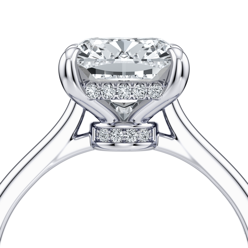 Chelsea Antique Cushion Solitaire Lab Diamond Engagement Ring image 5
